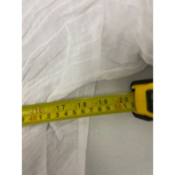 Massimo Dutti Womens Textured Linen Shirt Top L White Knot Front 5115/715 NWT - Picture 11 of 15